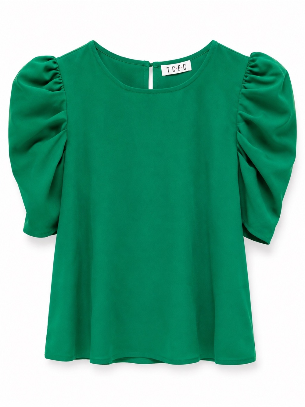 TCEC Emerald Green Puff Sleeve Blouse